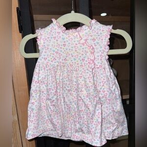 Kissy Kissy baby girl pima cotton dress hearts print ruffles sleeveless pastel